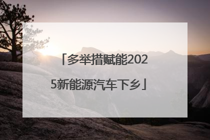 多举措赋能2025新能源汽车下乡